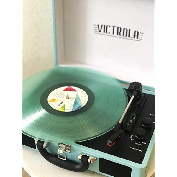 Victrola Vintage 3-Speed Bluetooth Suitcase Turntable with Speakers, Turquoise