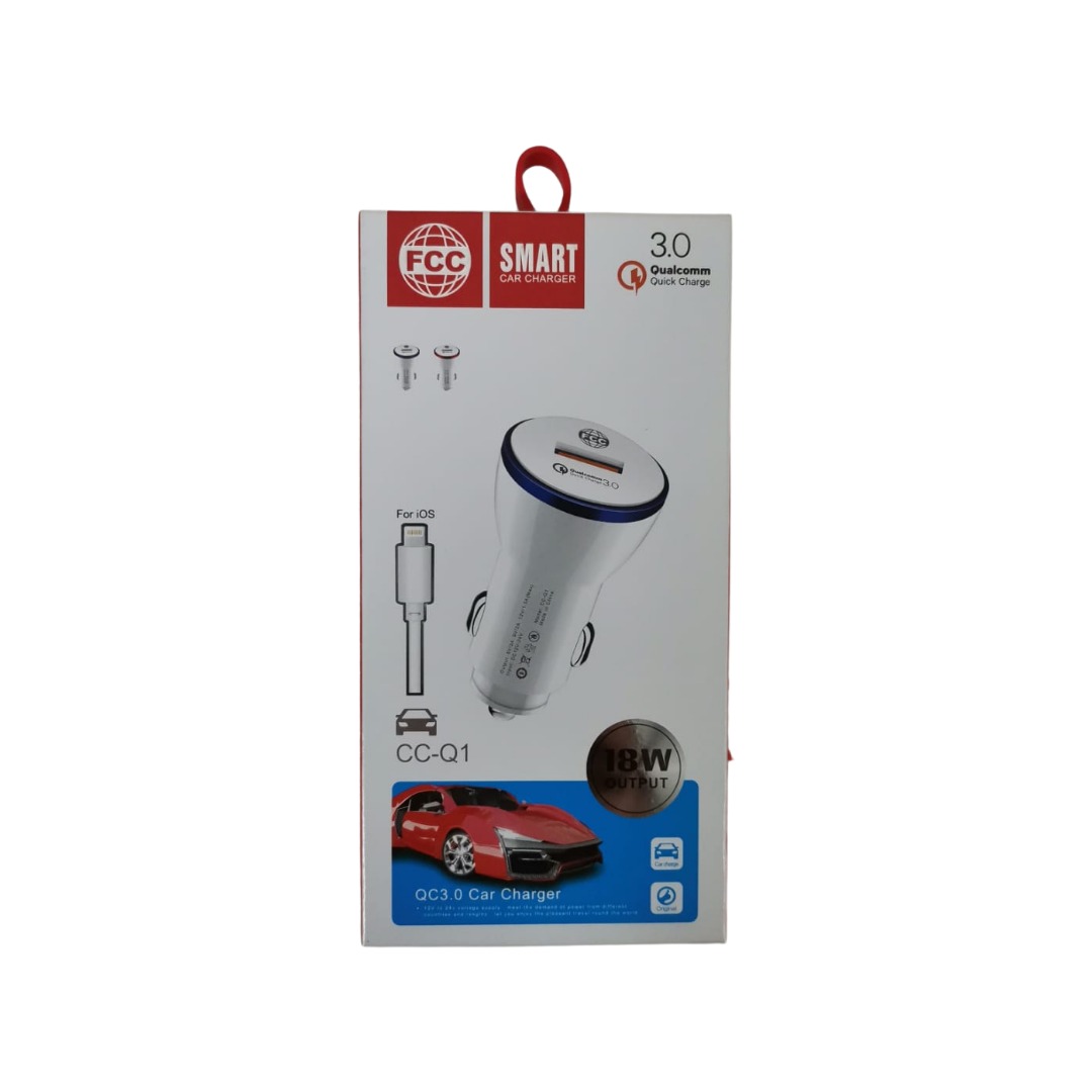 Cargador para carro iPhone FCC CC-Q1