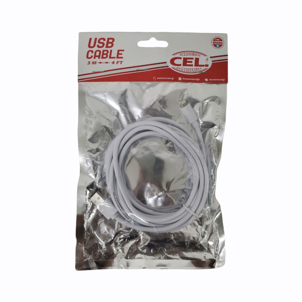 Cable USB iPhone CEL 3M