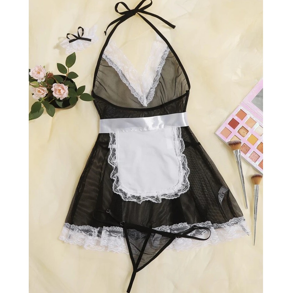 Maid costume lingerie set (4pack)