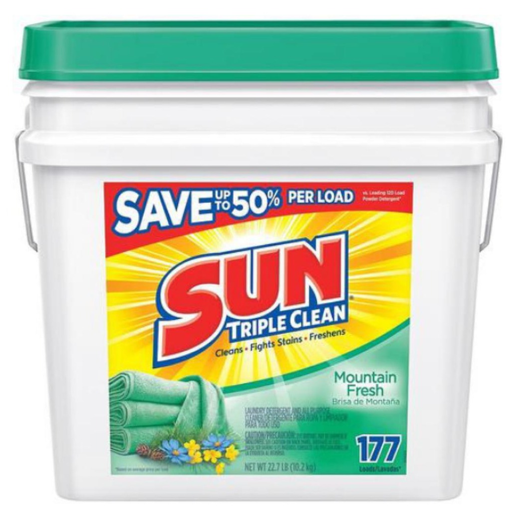 Detergente para ropa Sun Triple Clean 22 Lb