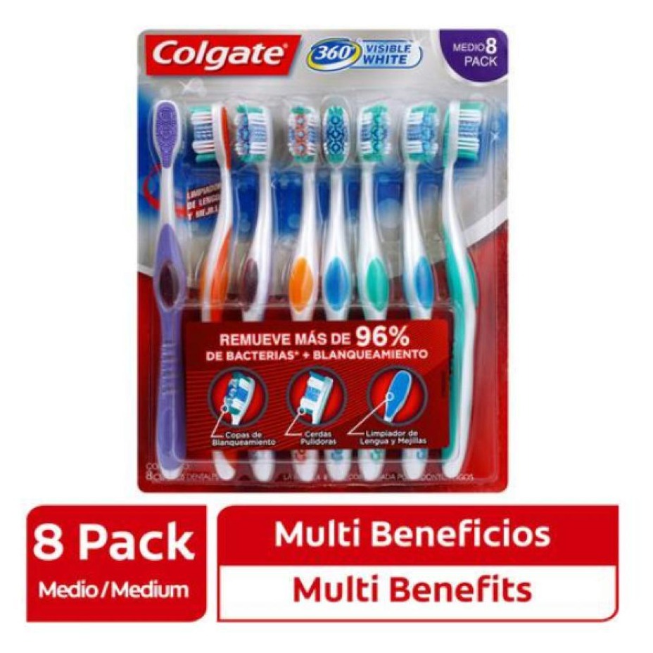 Cepille de dientes visible white Colgate 8 UNI 