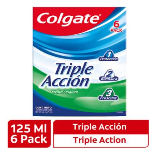 Crema dental triple acción Colgate 6 UNI / 125 ml
