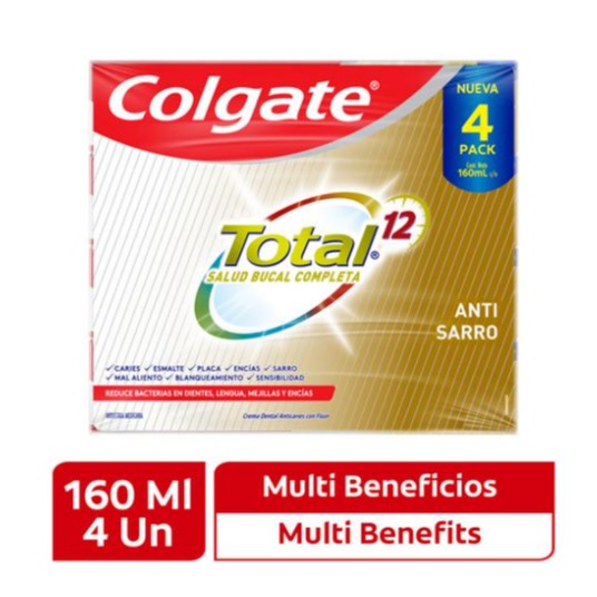Crema dental anti sarro Colgate 4 UNI / 160 ml