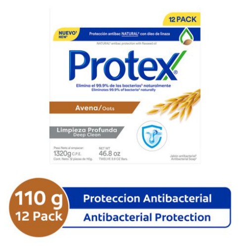 Jabón en barra de avena + limpieza profunda Protex 12 UNI / 110 grs