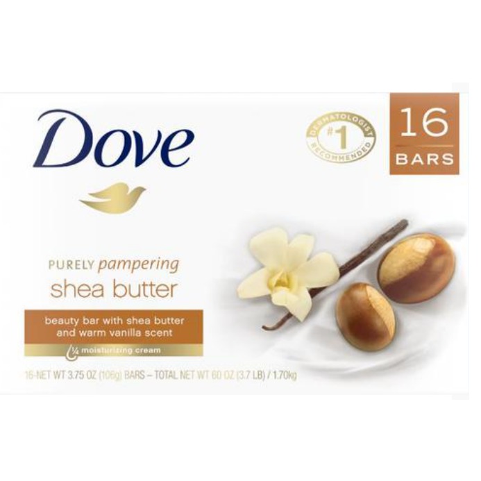 Jabón en barra con manteca de karité Dove 16 UNI / 106 grs