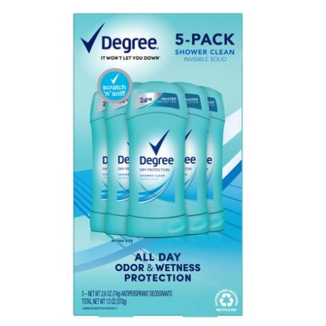 Desorodante Degree shower clean 5 UNI / 74 grs