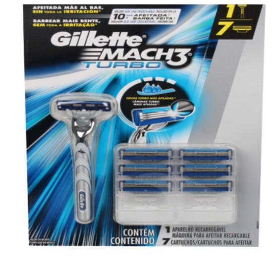 Gillete Macho 3 Turbo 1 máquina / 7 cartuchos