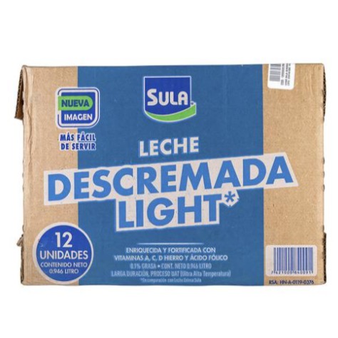 Leche Sula descremada 12 UNI / 946 ml