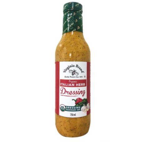 Aderezo orgánico italiano Virginia Brand  750 ml