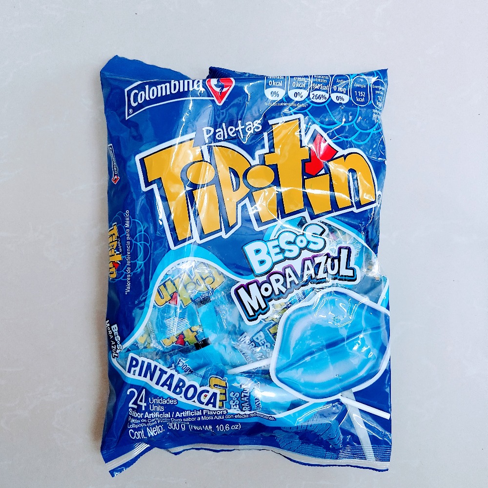 Paleta Tipitin pintaboca mora azul Colombina 24 UNI 