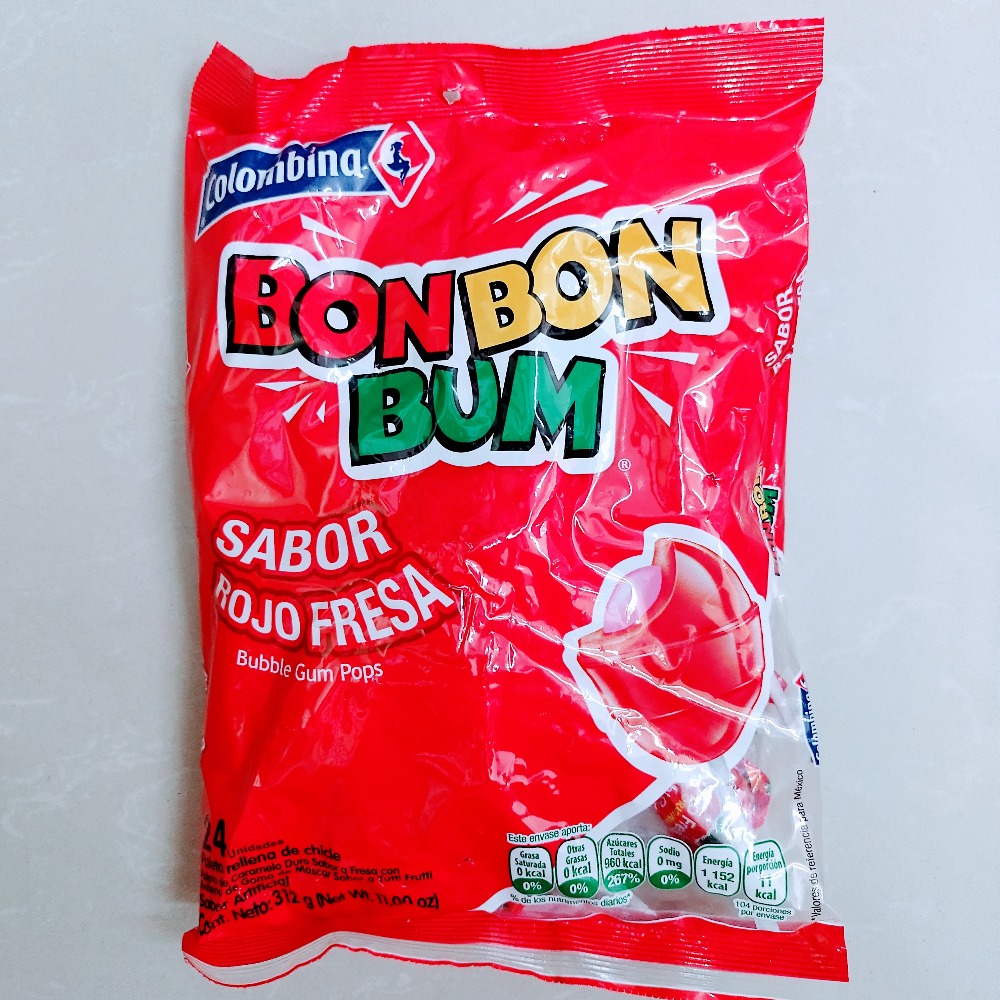 Bombón Fresa Bon Bon Bum Colombina 24 UNI 