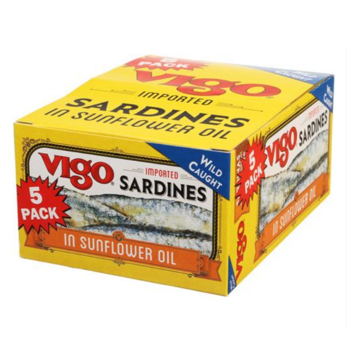 Sardinas en aceite girasol Vigo Foods 5 UNI / 95 grs 