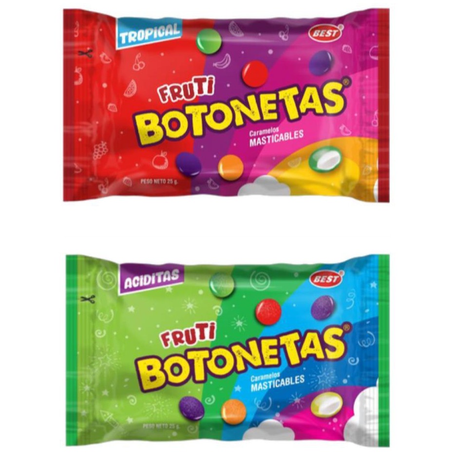 Fruti Botonetas Tropical y Aciditas Best 24 UNI / 25 grs