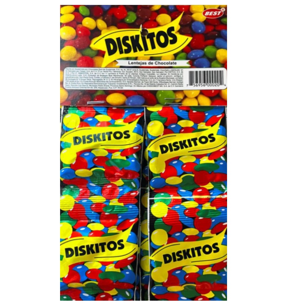Chocolate confitado Diskitos Best 24 UNI / 6.5 grs