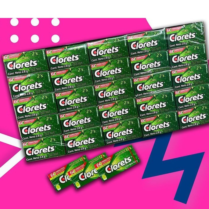 Goma de mascar Clorets 2's 60 cajitas 