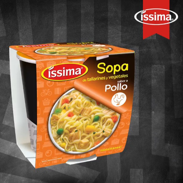 Sopa instantánea Issima sabor a pollo 12 UNI 