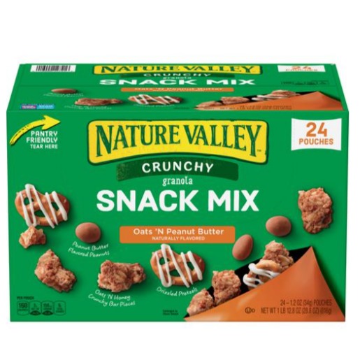 Mezcla de bocadillos de avena y mantequilla de maní  Nature Valley 24 UNI / 34 grs