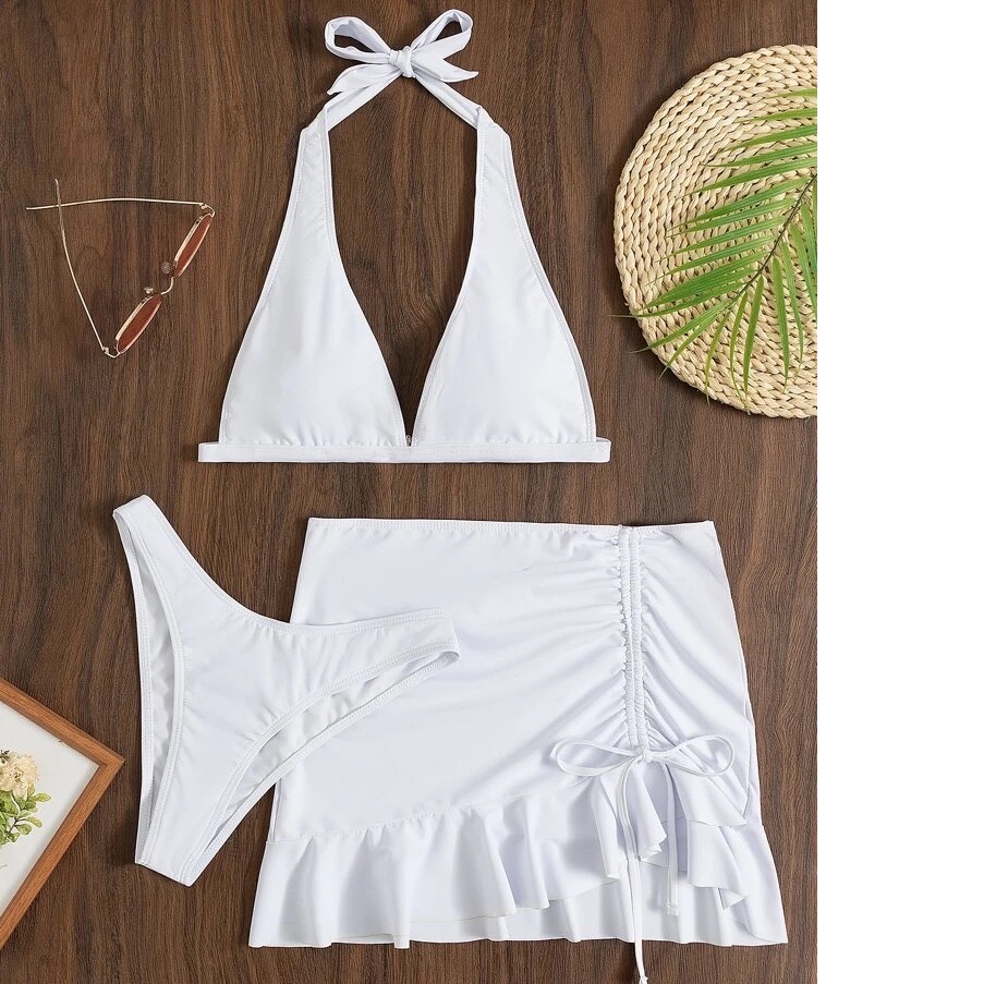 Bikini Swimsuit With Drawstring Skirt