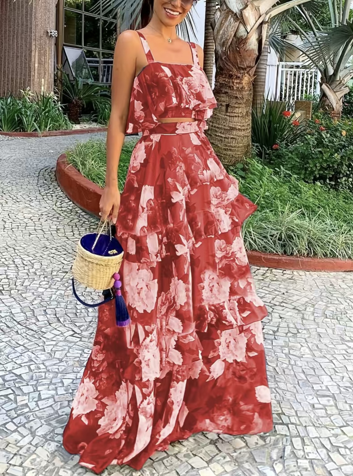 RED FLORAL DRESS