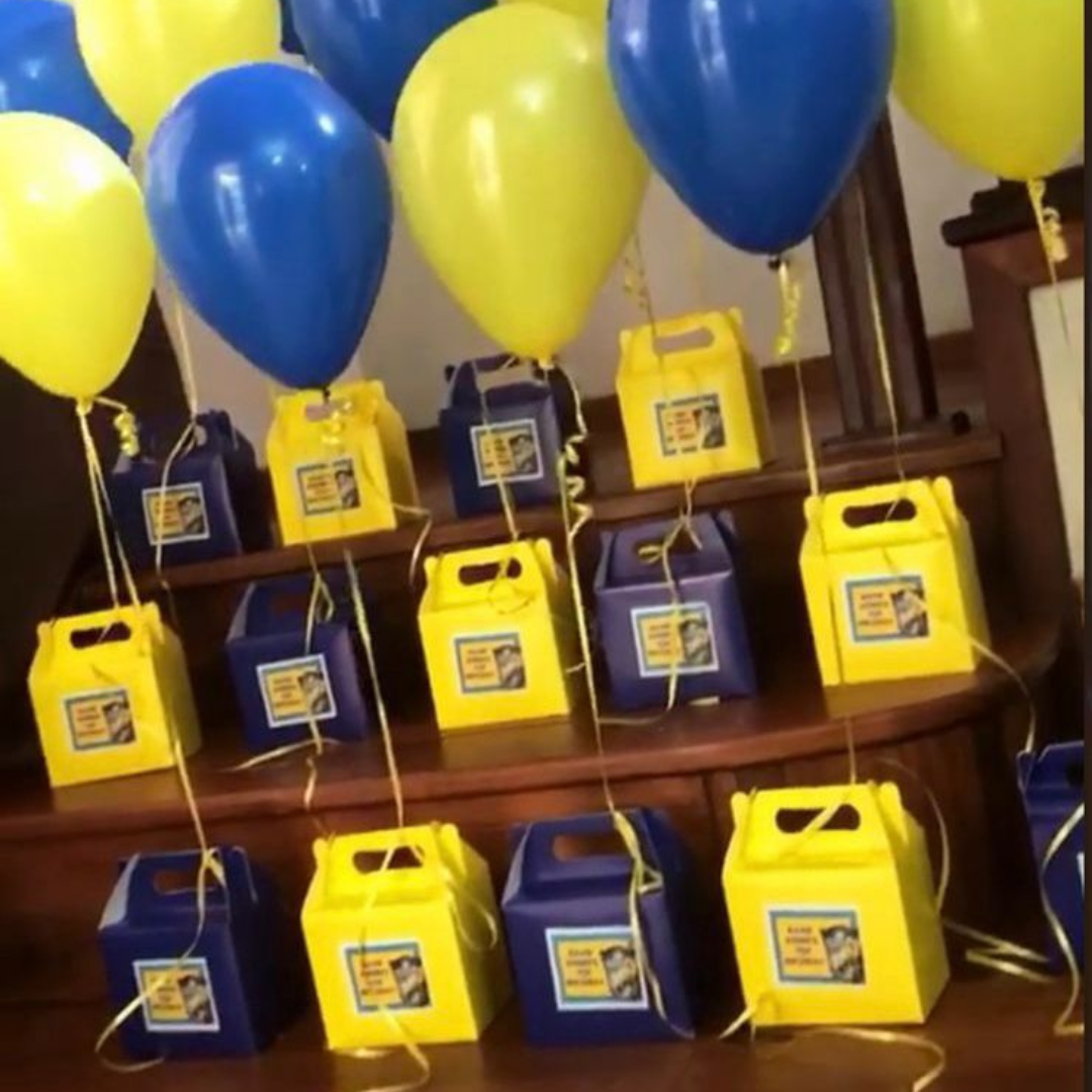 LONCHERITAS MINI MENÚ PERSONALIZADAS CON GLOBOS